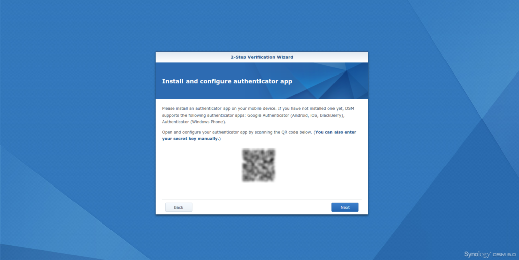 Synology Diskstation Google Authentication reset step2