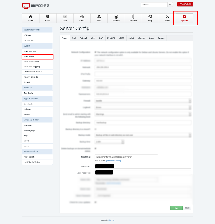 Setup monit behind Apache proxy - Server Config