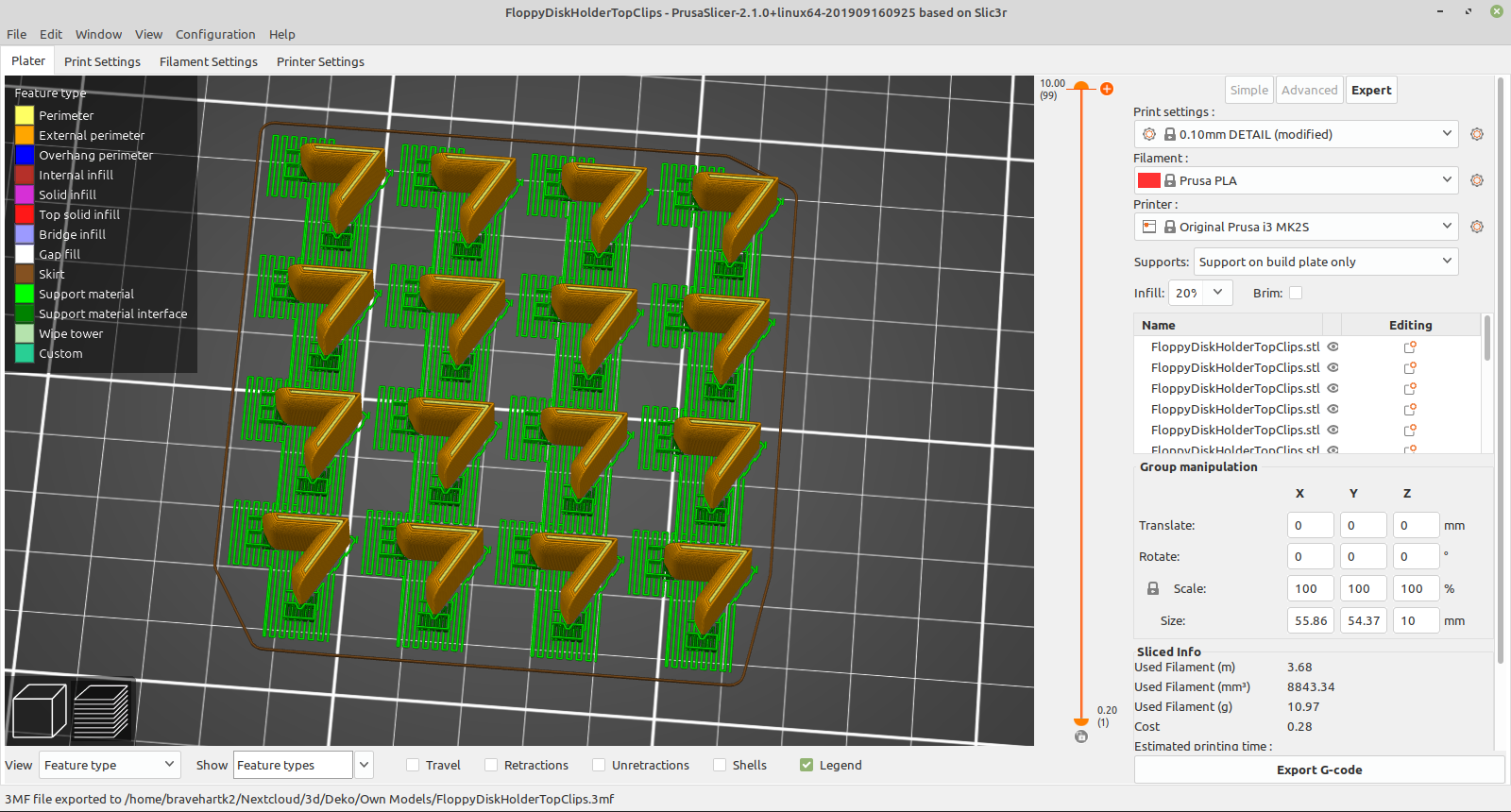 Edge connectors Prusa Slicer View FloppyDisk Pen Holder