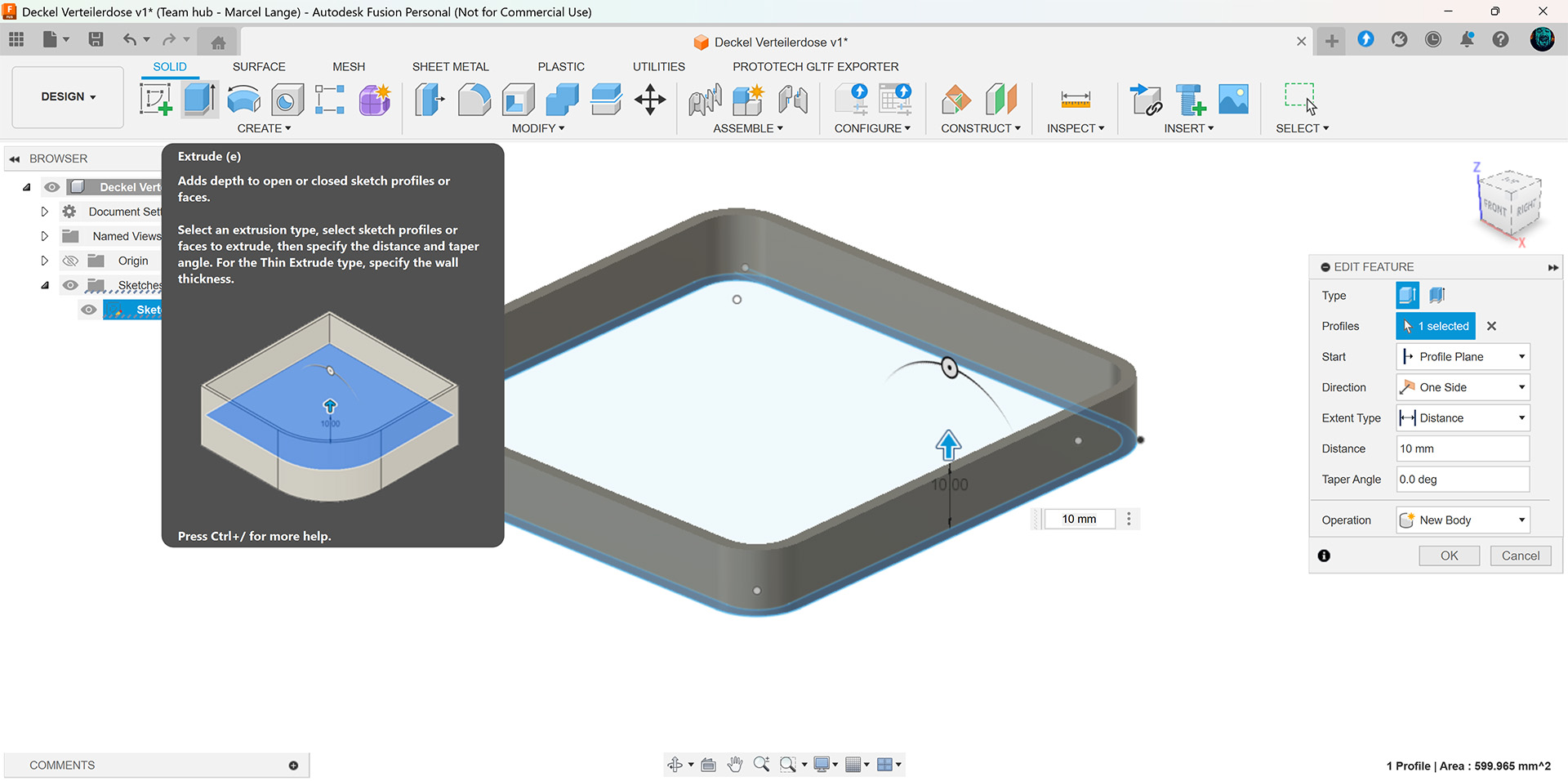 Junction Box Cap Extrude Walls